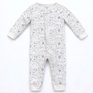 Carters Baby Gender Neutral Zippered Romper Jammie’s 9M GUC